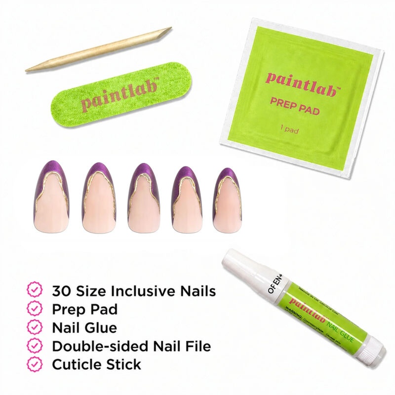 Paintlab Violet Veil Almond Press On Nails image number 3