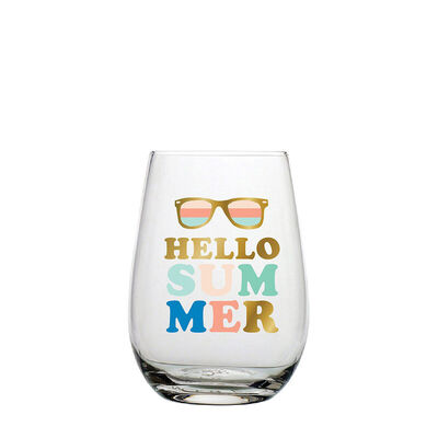 Hello Summer Wine Glass