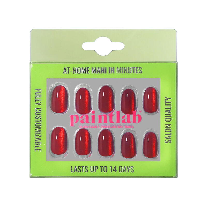 Paintlab Red Ruby Oval Press On Nails image number 0