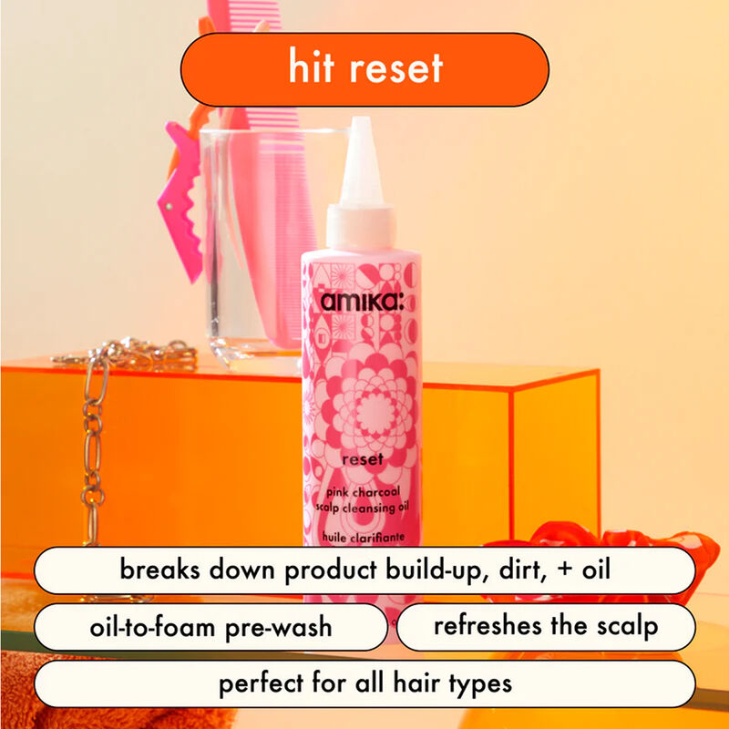 amika Reset Pink Charcoal Scalp Cleansing Oil image number 4