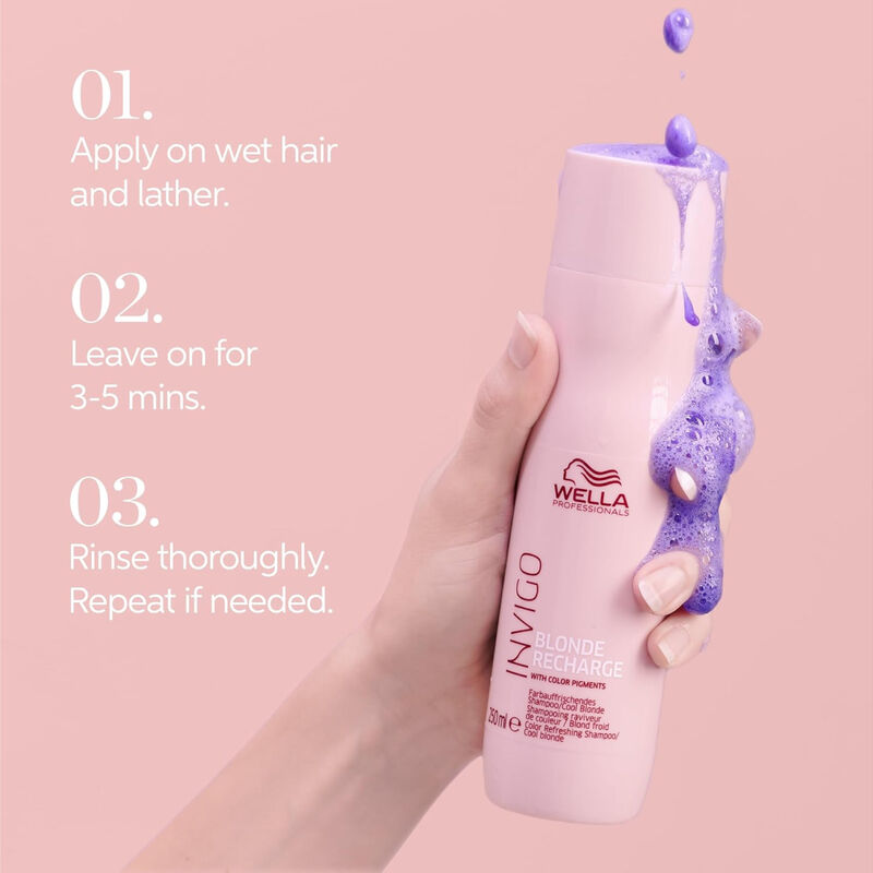 Wella Invigo Blonde Recharge Color Refreshing Shampoo for Cool Blondes image number 4