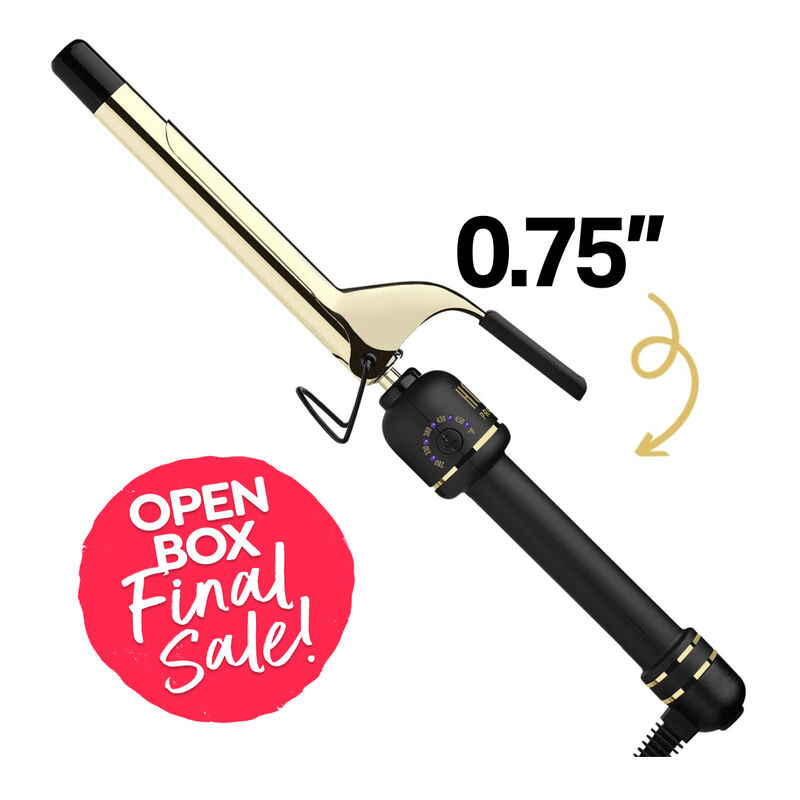 Open Box Hot Tools Gold Professional High Heat Curling Iron 0.75'' (Final Sale) image number 0