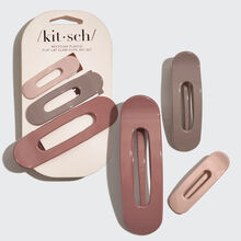 Kitsch Recycled Plastic Ultra Glossy Flat Lay Claw Clips 3pc Set - Terracotta