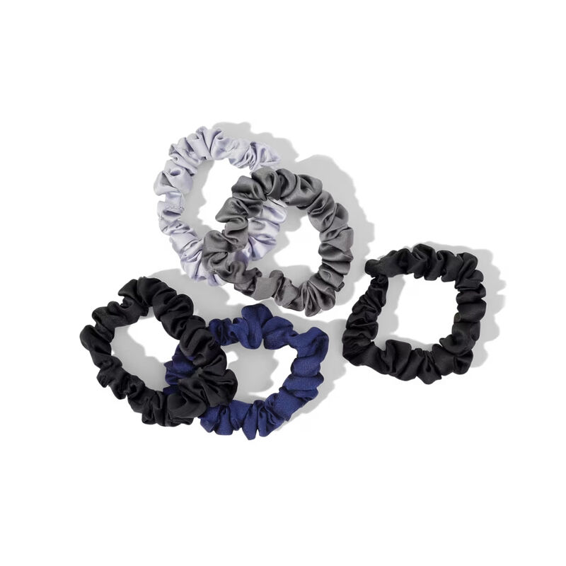 Kitsch Satin Petite Scrunchies 5pc Set - Midnight image number 2