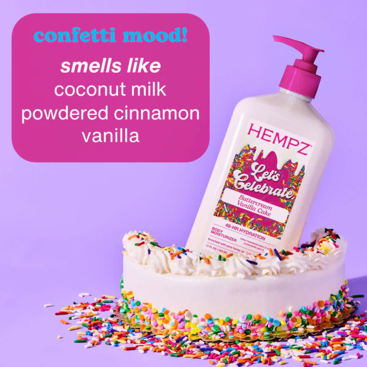 Hempz Limited Edition Buttercream Vanilla Cake Herbal Body Moisturizer