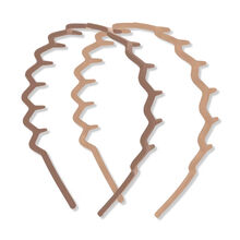 Kitsch Recycled Plastic Zig-Zag Headbands 2pc Set- Neutral