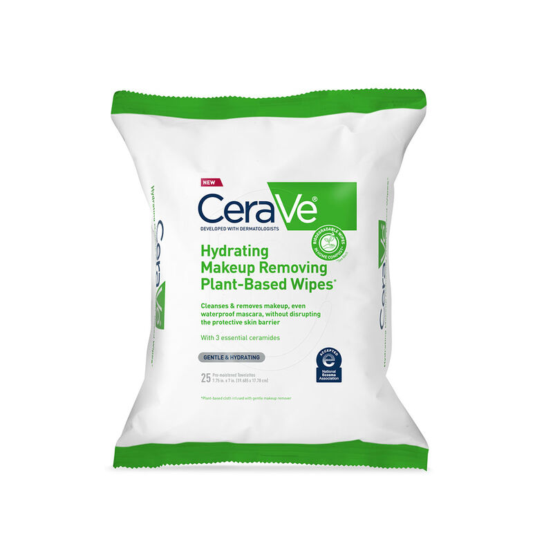 CeraVe Hydrating Makeup Removing Plant-Based Wipes image number 0