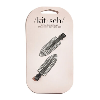 Kitsch Metal Rhinestone Creaseless Clips 2 pc Set