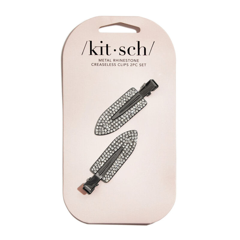 Kitsch Metal Rhinestone Creaseless Clips 2 pc Set image number 0