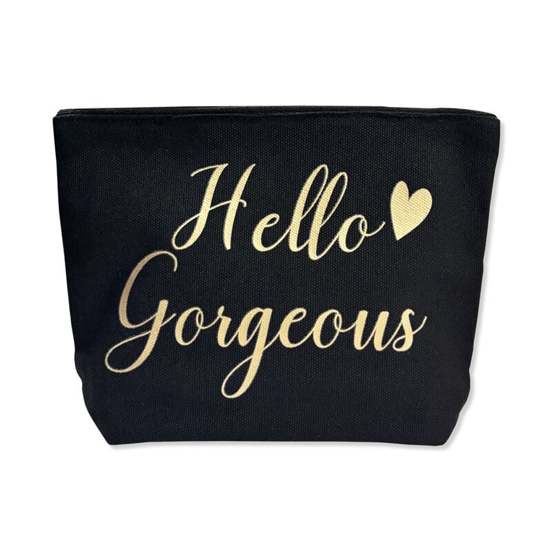 Hello Gorgeous Canvas Makeup Bag image number 0
