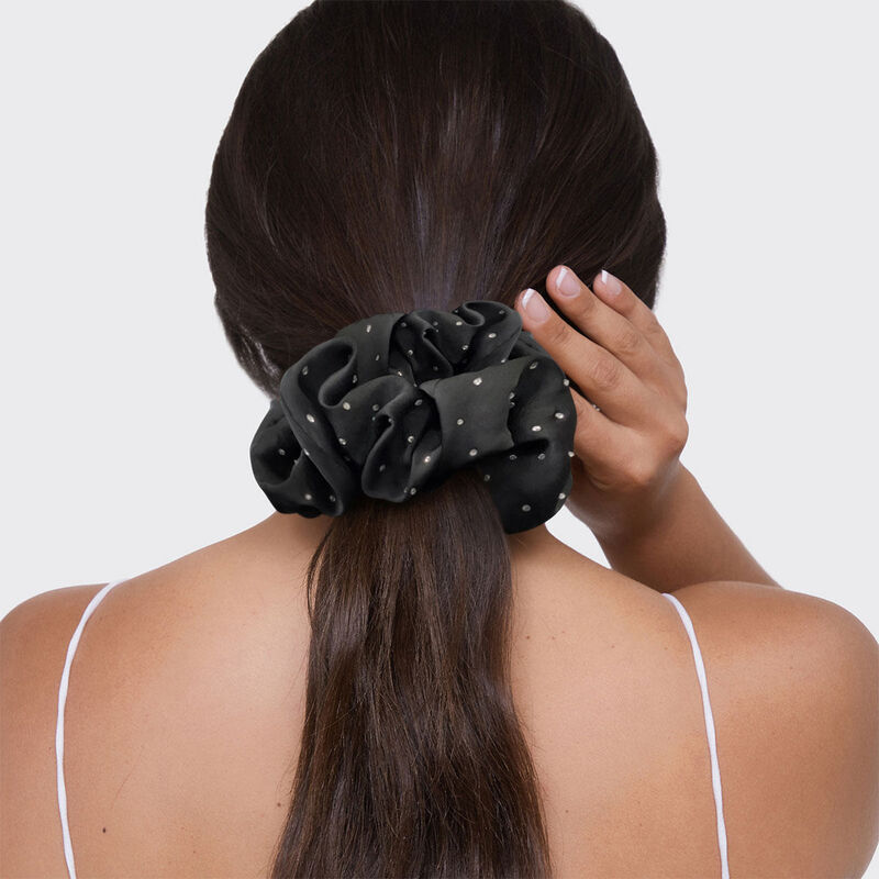 Kitsch Recycled Fabric Brunch Scrunchie - Rhinestone image number 2