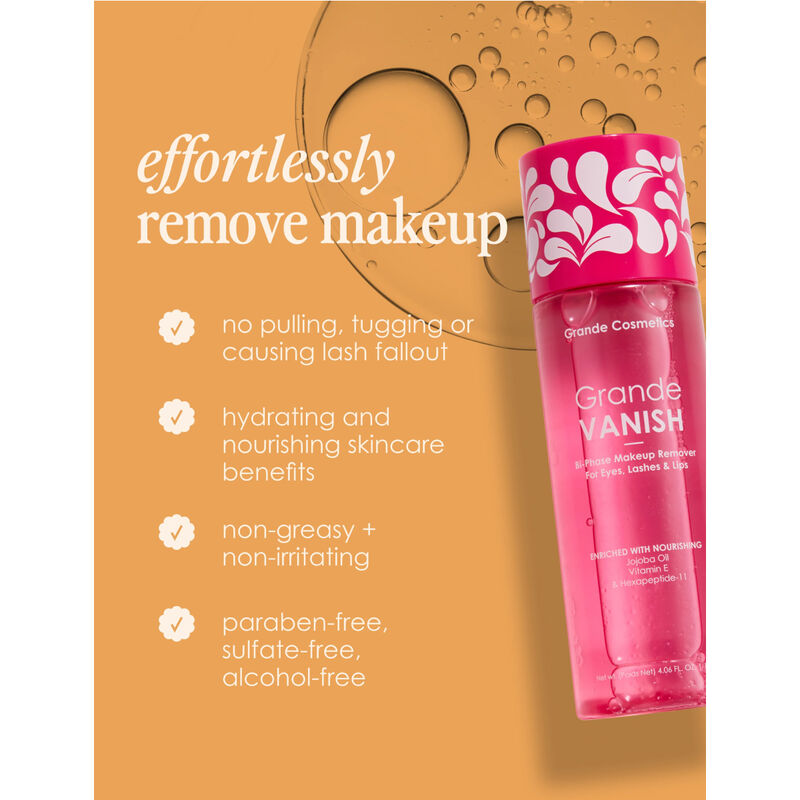 Grande Cosmetics GrandeVANISH Bi-Phase Makeup Remover for Eyes, Lashes & Lips image number 2