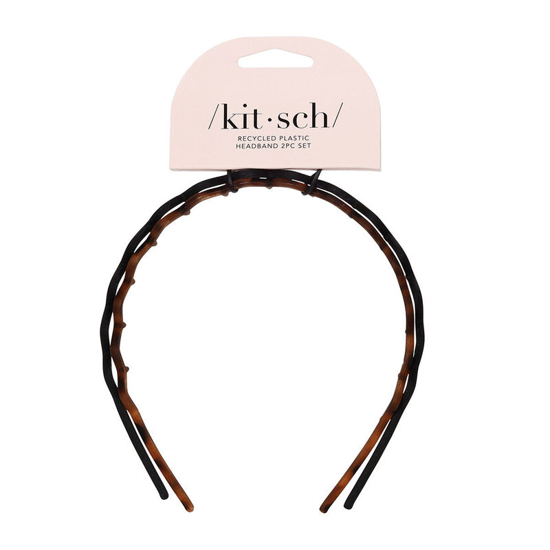 Kitsch Recycled Plastic Zig Zag Headband 2 pc Set image number 0
