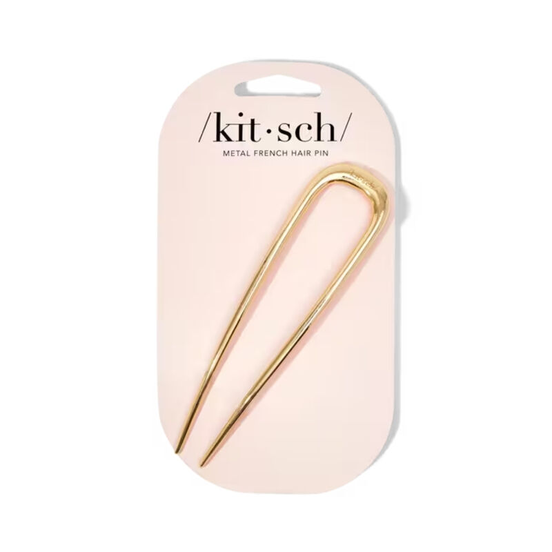 Kitsch Metal French Hair Pin - Gold image number 0