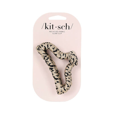 Kitsch Satin Wrapped Claw Clip - Leopard