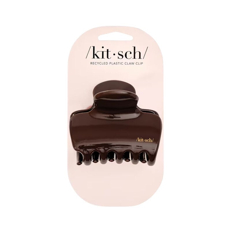 Kitsch Recycled Plastic Large Puffy Claw Clip - Chocolate image number 1