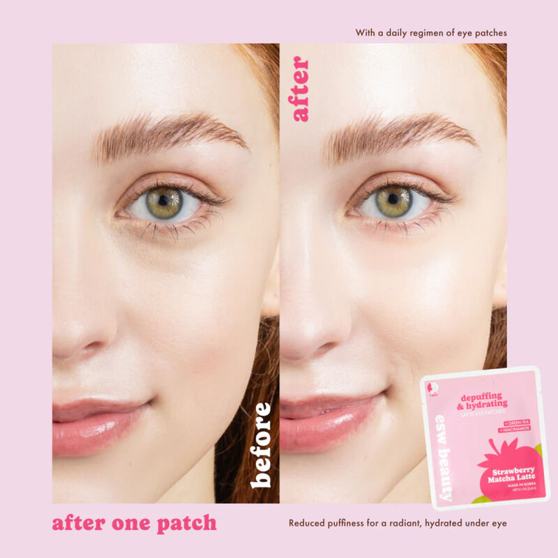 ESW Beauty Strawberry Matcha Latte Depuffing & Hydrating Eye Patches image number 3