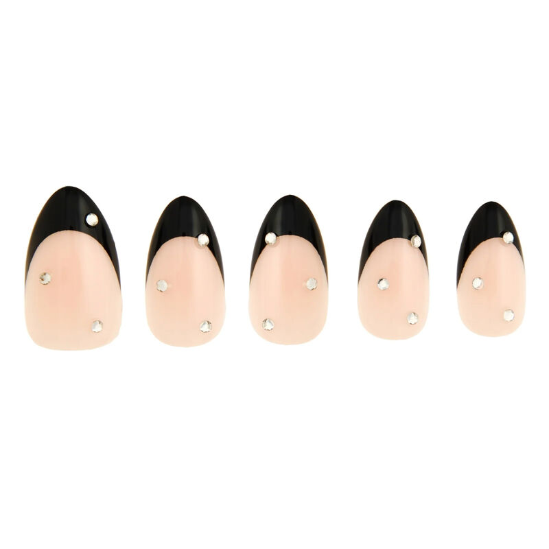 Paintlab Glam Noir Almond Press On Nails image number 2