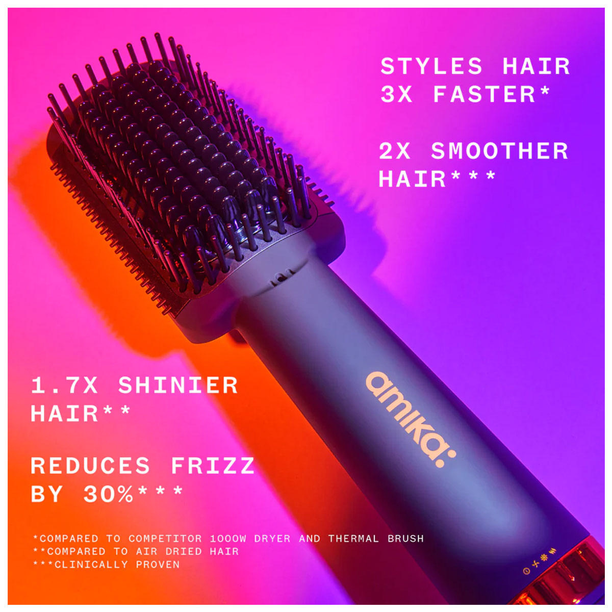 amika Double Agent 2 in 1 Straightening Blow Dryer Brush
