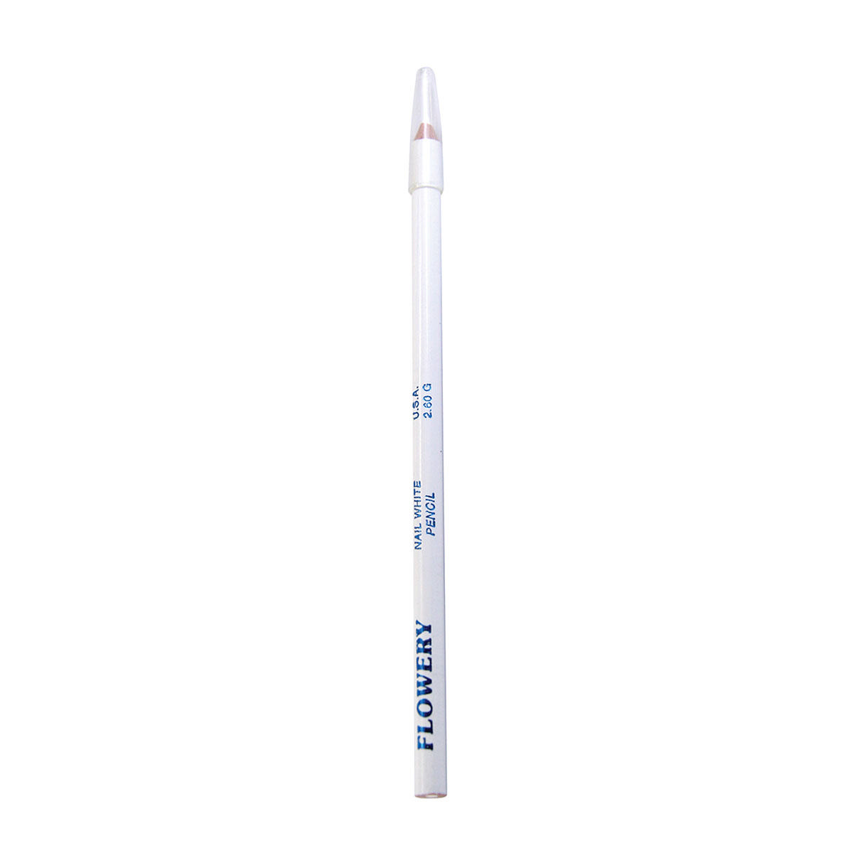 Flowery Nail White Pencil with Cuticle Pusher Cap - Set of 3